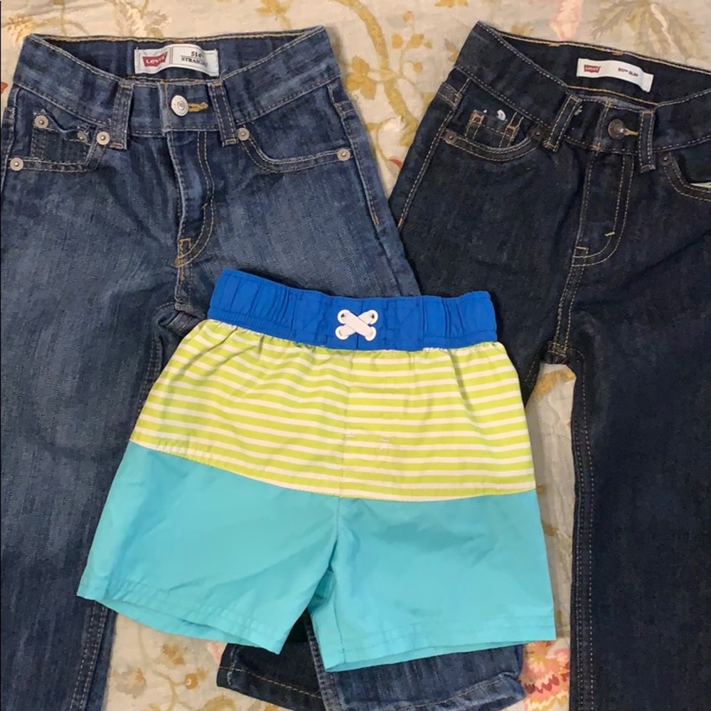 Boys 2T jeans and swim suit